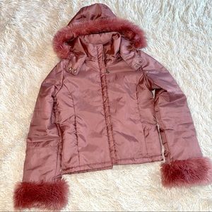 Vintage Barbie Pink Fur Trimmed Coat